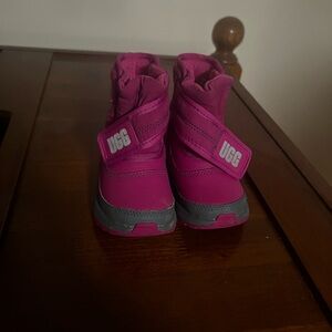 UGG Kids Fuchsia Boots with Gray Accents